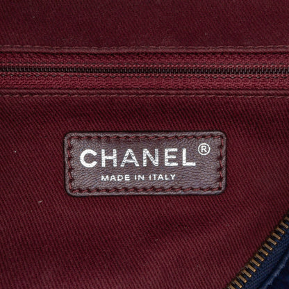 Blue Chanel Medium Aged Calfskin Duo Color Flap Crossbody Bag