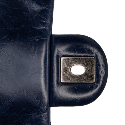 Blue Chanel Medium Aged Calfskin Duo Color Flap Crossbody Bag