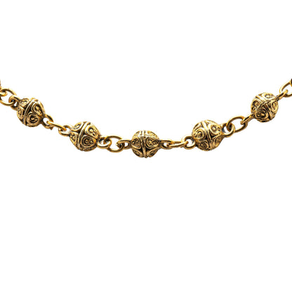 Gold Chanel Gold Plated Bead Strand Necklace