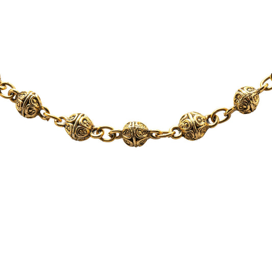 Gold Chanel Gold Plated Bead Strand Necklace