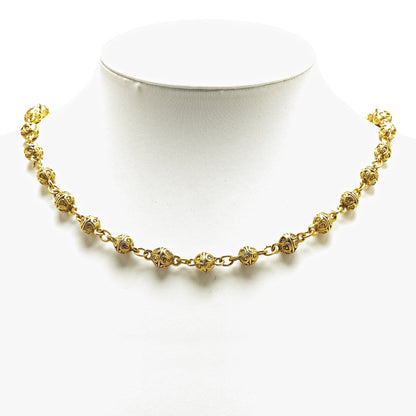 Gold Chanel Gold Plated Bead Strand Necklace