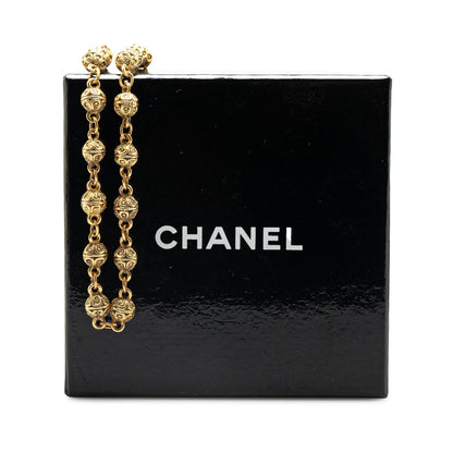 Gold Chanel Gold Plated Bead Strand Necklace