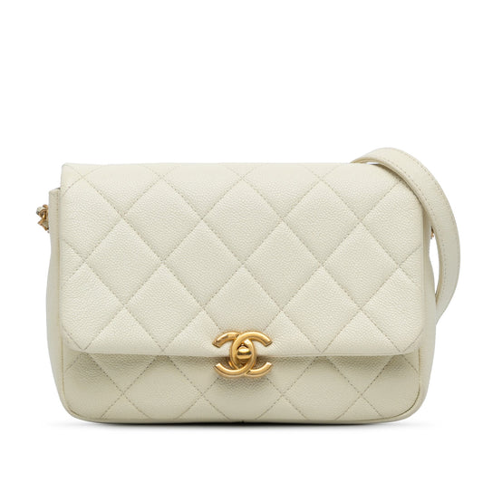 Chanel Sac Small Quilted Caviar Chain Melody Flap