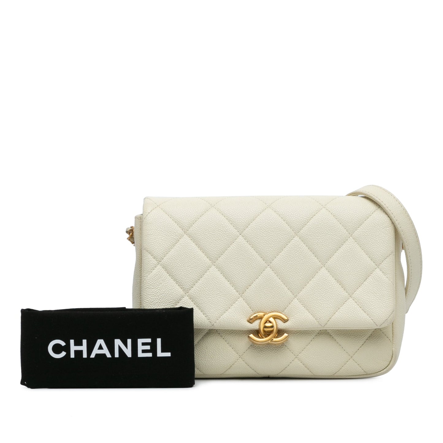 Chanel Sac Small Quilted Caviar Chain Melody Flap