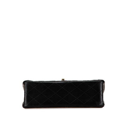 Black Chanel CC Quilted Lambskin Single Flap Shoulder Bag