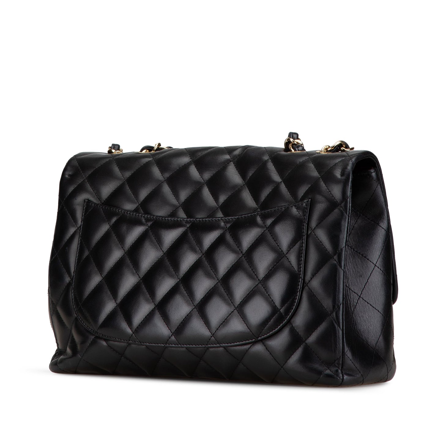Black Chanel Jumbo Classic Lambskin Single Flap Shoulder Bag