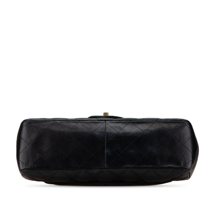 Black Chanel Jumbo Classic Lambskin Single Flap Shoulder Bag