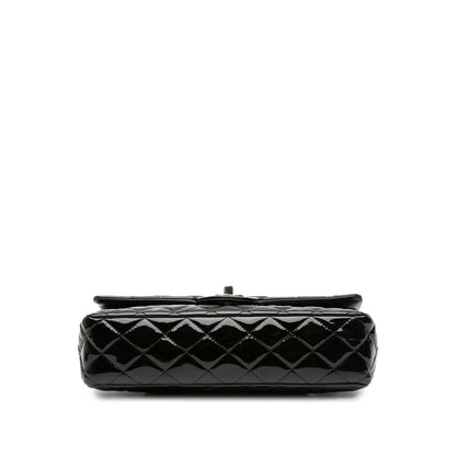 Black Chanel Medium Classic Patent Double Flap Shoulder Bag