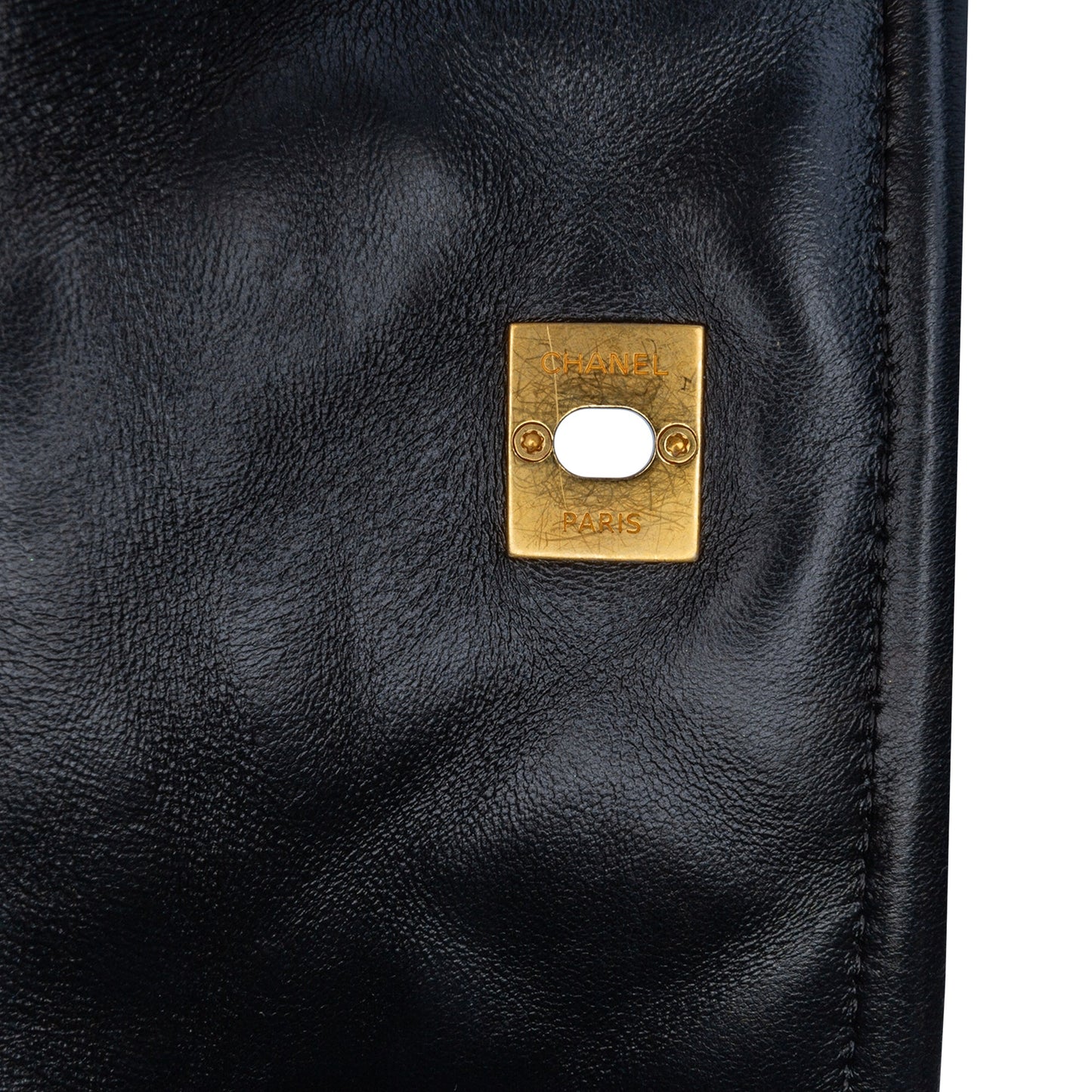 Black Chanel Mini Lambskin Button On Top Flap Satchel