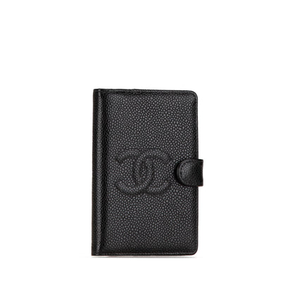 Black Chanel Mini Caviar CC Notebook Cover