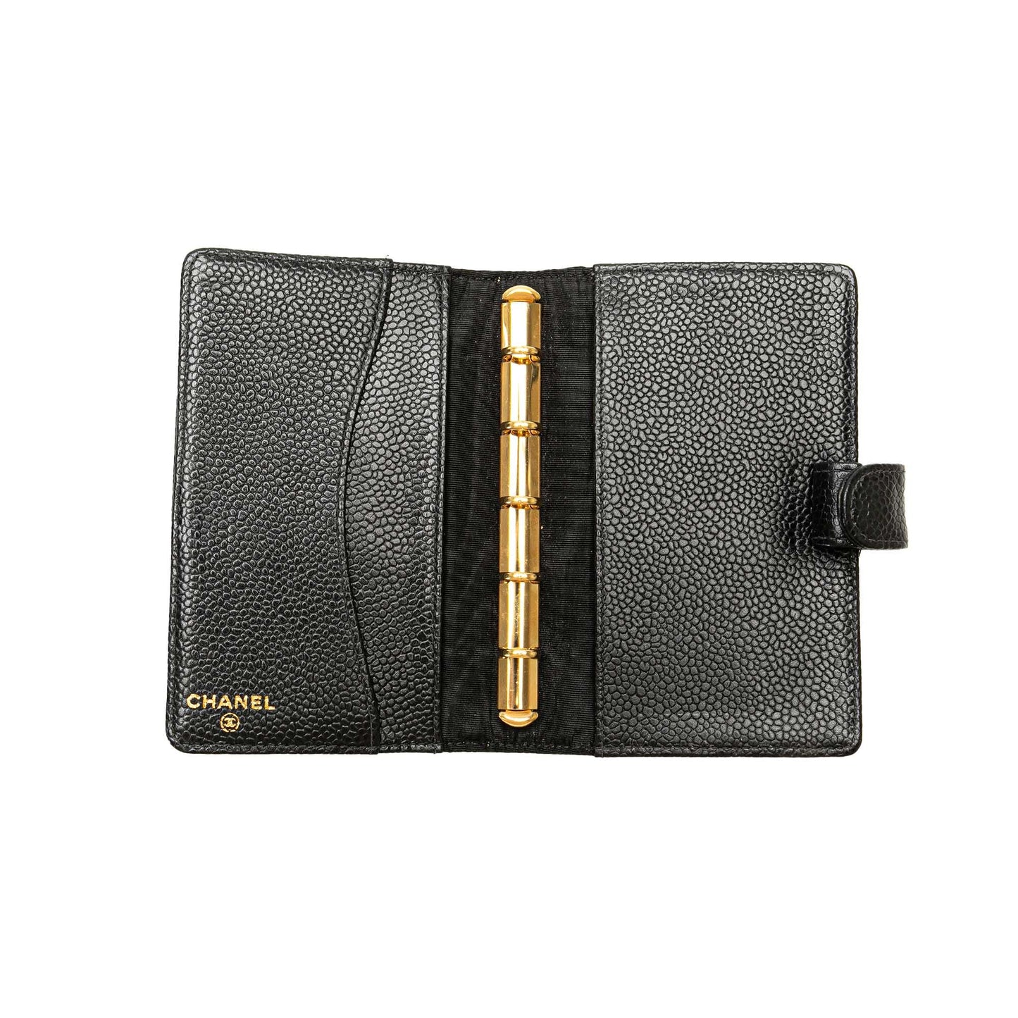 Black Chanel Mini Caviar CC Notebook Cover