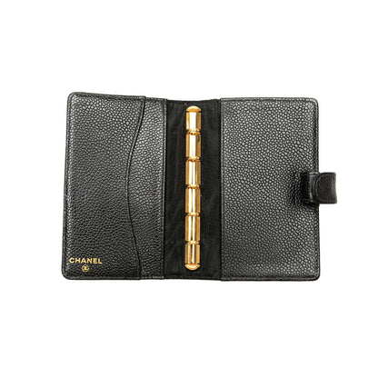 Black Chanel Mini Caviar CC Notebook Cover