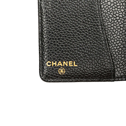 Black Chanel Mini Caviar CC Notebook Cover