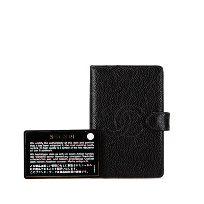 Black Chanel Mini Caviar CC Notebook Cover