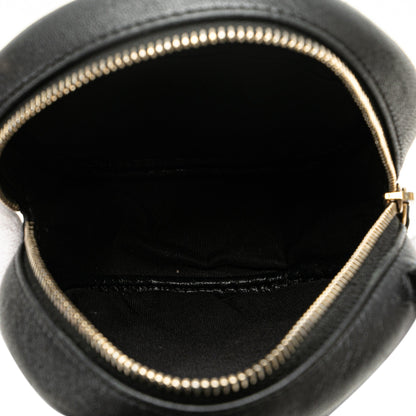 Blue Chanel Quilted Lambskin Lucky Charms Round Clutch with Chain Crossbody Bag