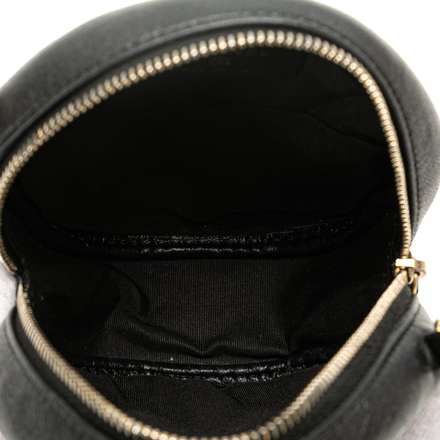 Chanel Sac Quilted Lambskin Lucky Charms Round Clutch with Chain