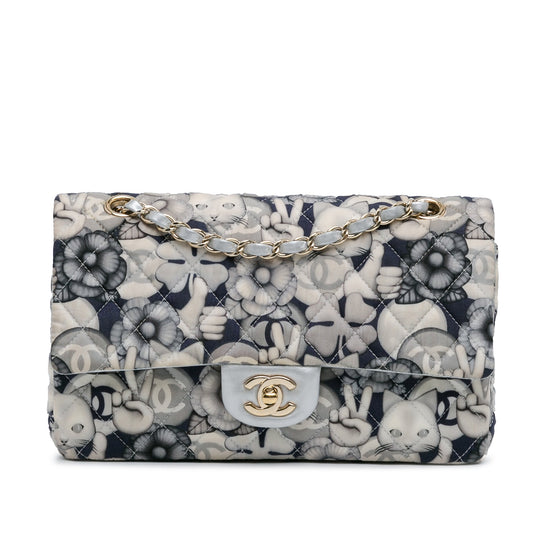 Chanel Sac Medium Classic Nylon Cat Emoticon Double Flap