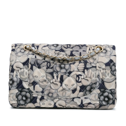 Chanel Sac Medium Classic Nylon Cat Emoticon Double Flap