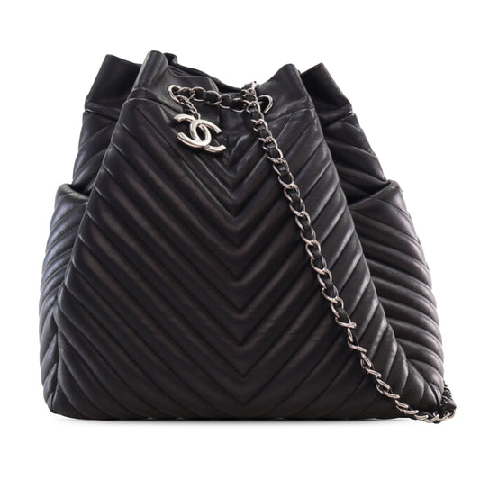 Chanel Sac Chevron Calfskin Urban Spirit Bucket Bag