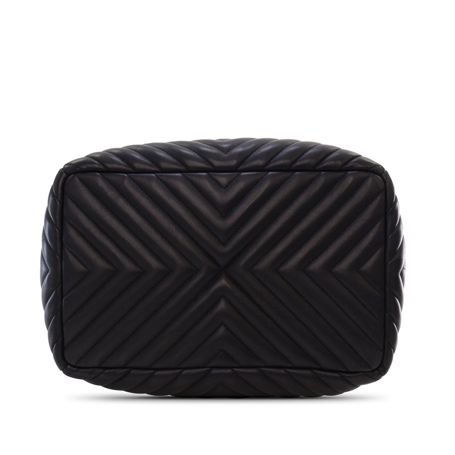 Black Chanel Chevron Calfskin Urban Spirit Bucket Bag