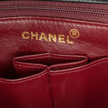 Black Chanel Square Classic Quilted Lambskin Flap Crossbody Bag