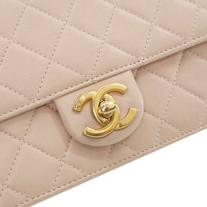 Beige Chanel Medium Quilted Goatskin Chic Pearls Flap Crossbody Bag
