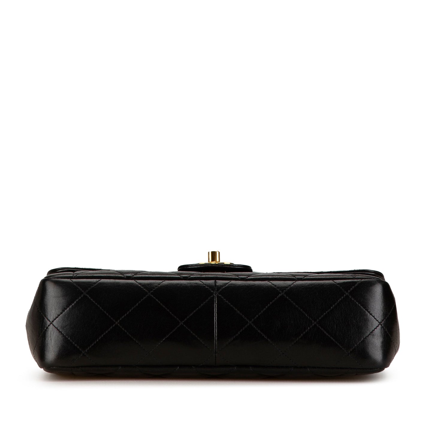 Black Chanel Medium Quilted Lambskin Border Single Flap Shoulder Bag