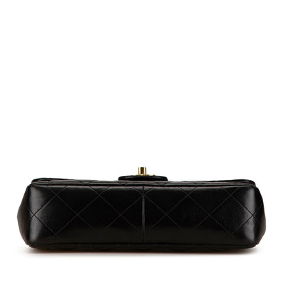 Black Chanel Medium Quilted Lambskin Border Single Flap Shoulder Bag