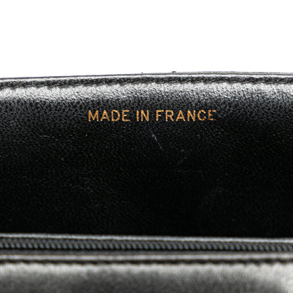 Black Chanel Medium Quilted Lambskin Border Single Flap Shoulder Bag