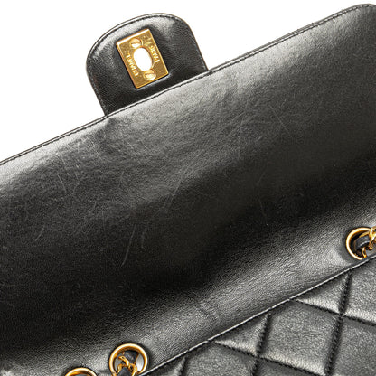 Black Chanel Medium Quilted Lambskin Border Single Flap Shoulder Bag