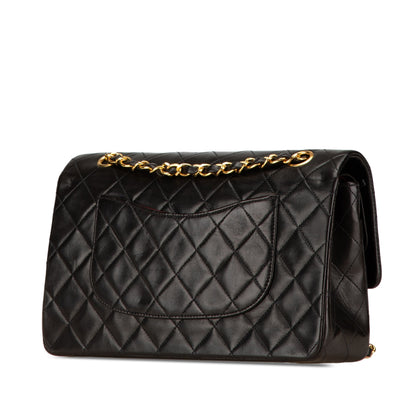 Black Chanel Medium Classic Lambskin Double Flap Shoulder Bag
