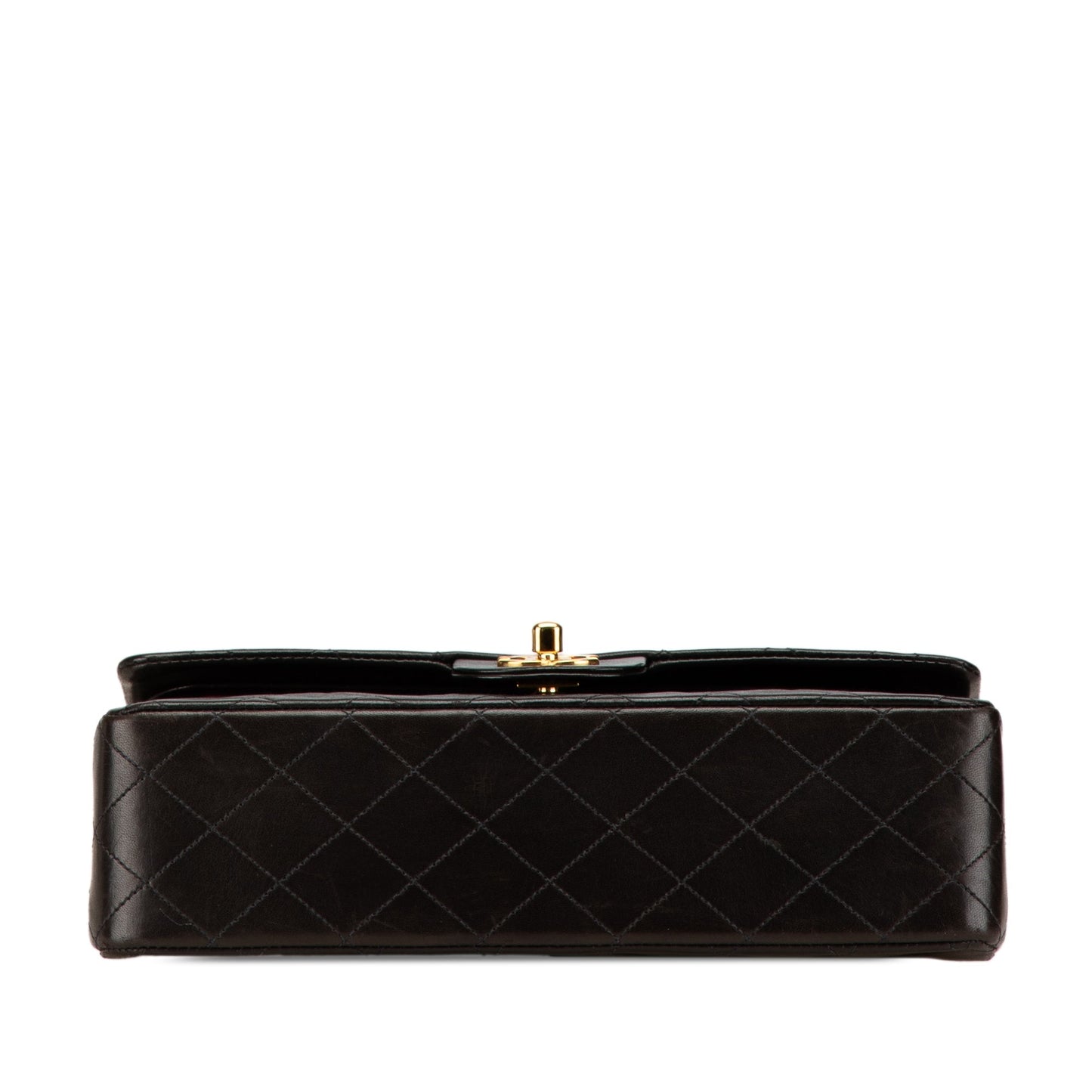 Black Chanel Medium Classic Lambskin Double Flap Shoulder Bag