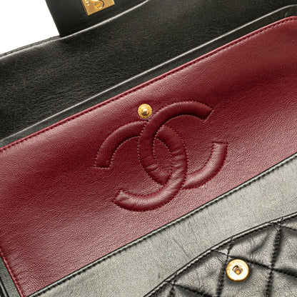 Black Chanel Medium Classic Lambskin Double Flap Shoulder Bag