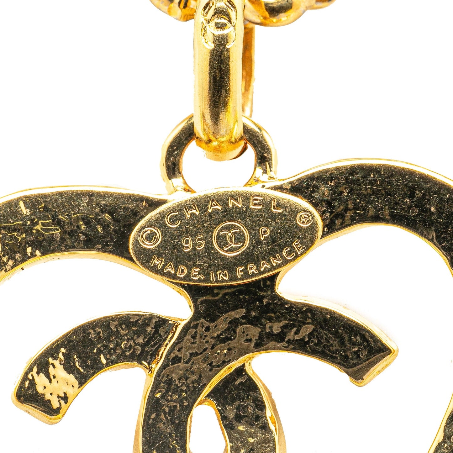 Gold Chanel Gold Plated CC Heart Pendant Necklace