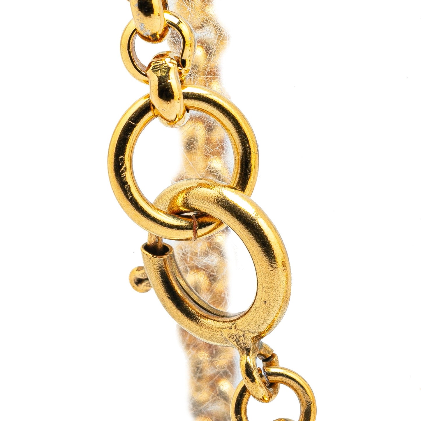 Gold Chanel Gold Plated CC Heart Pendant Necklace