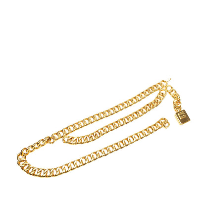 Gold Chanel Gold Plated No. 5 Perfume Bottle Charm Chain Link Belt
