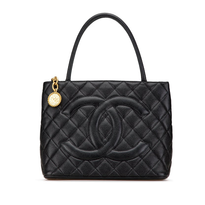 Black Chanel Caviar Medallion Tote