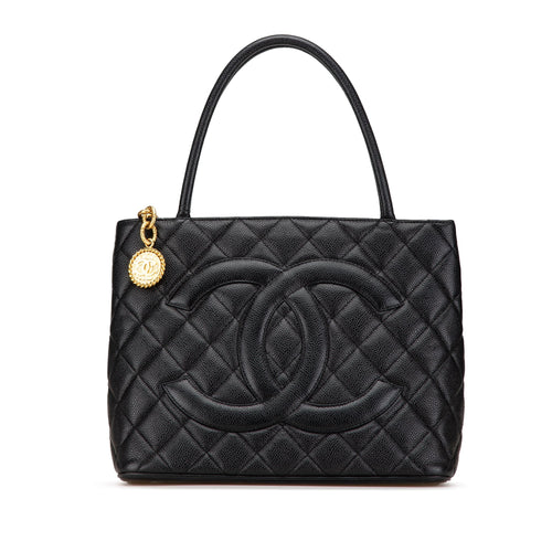 Black Chanel Caviar Medallion Tote