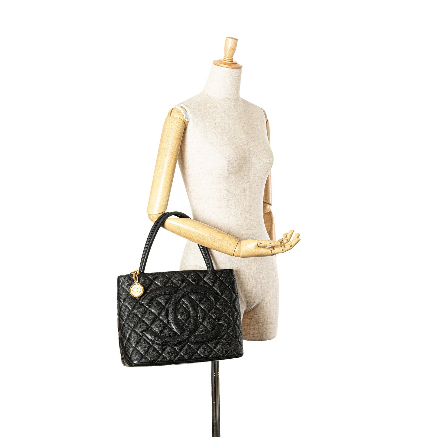 Black Chanel Caviar Medallion Tote