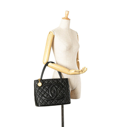 Black Chanel Caviar Medallion Tote