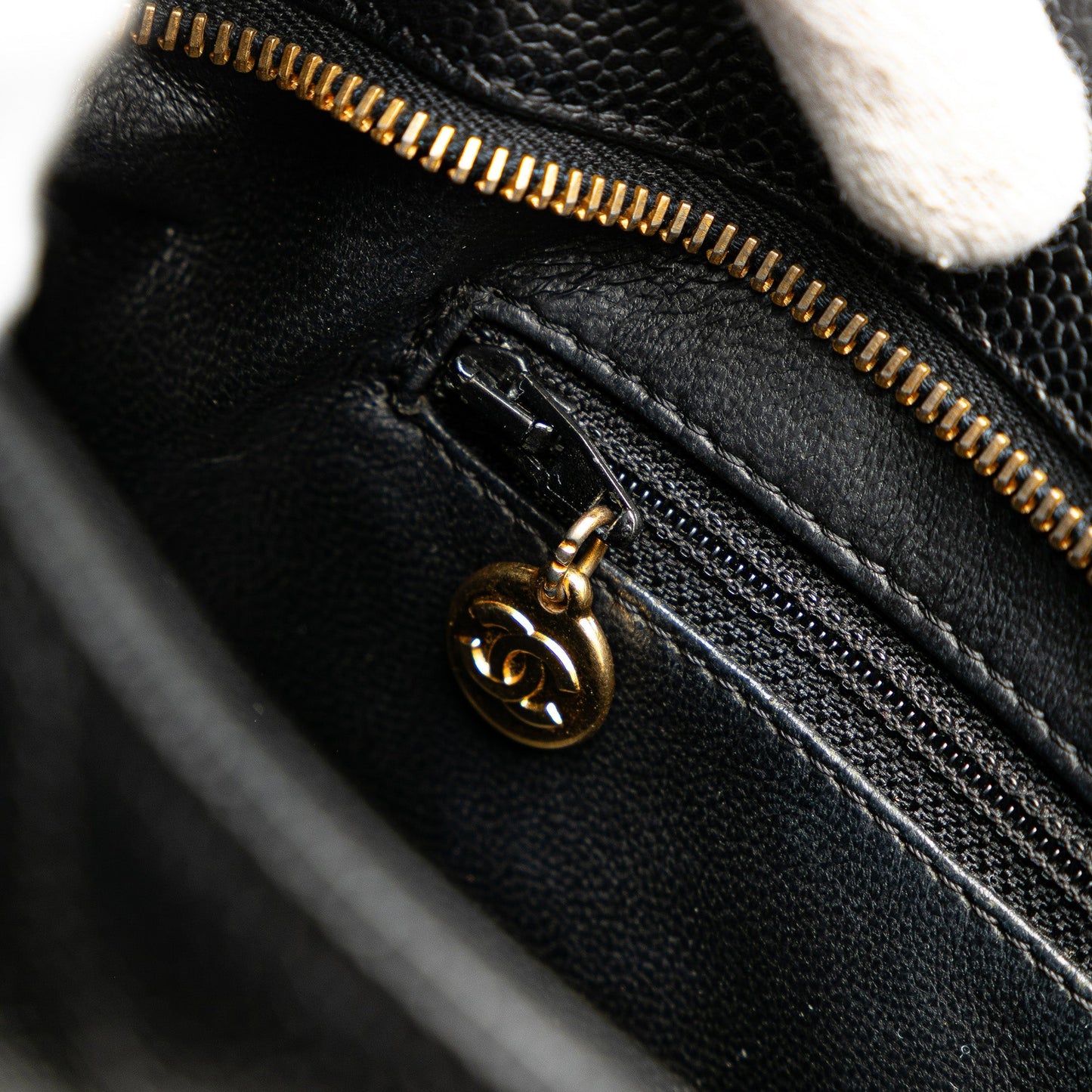 Black Chanel Caviar Medallion Tote