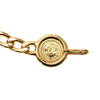 Gold Chanel Gold Plated Medallion Chain Belt