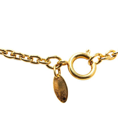 Gold Chanel Gold Plated CC Round and Rue Cambon Pendant Necklace