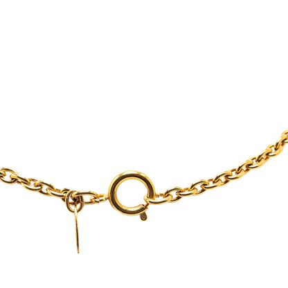 Gold Chanel Gold Plated CC Round and Rue Cambon Pendant Necklace