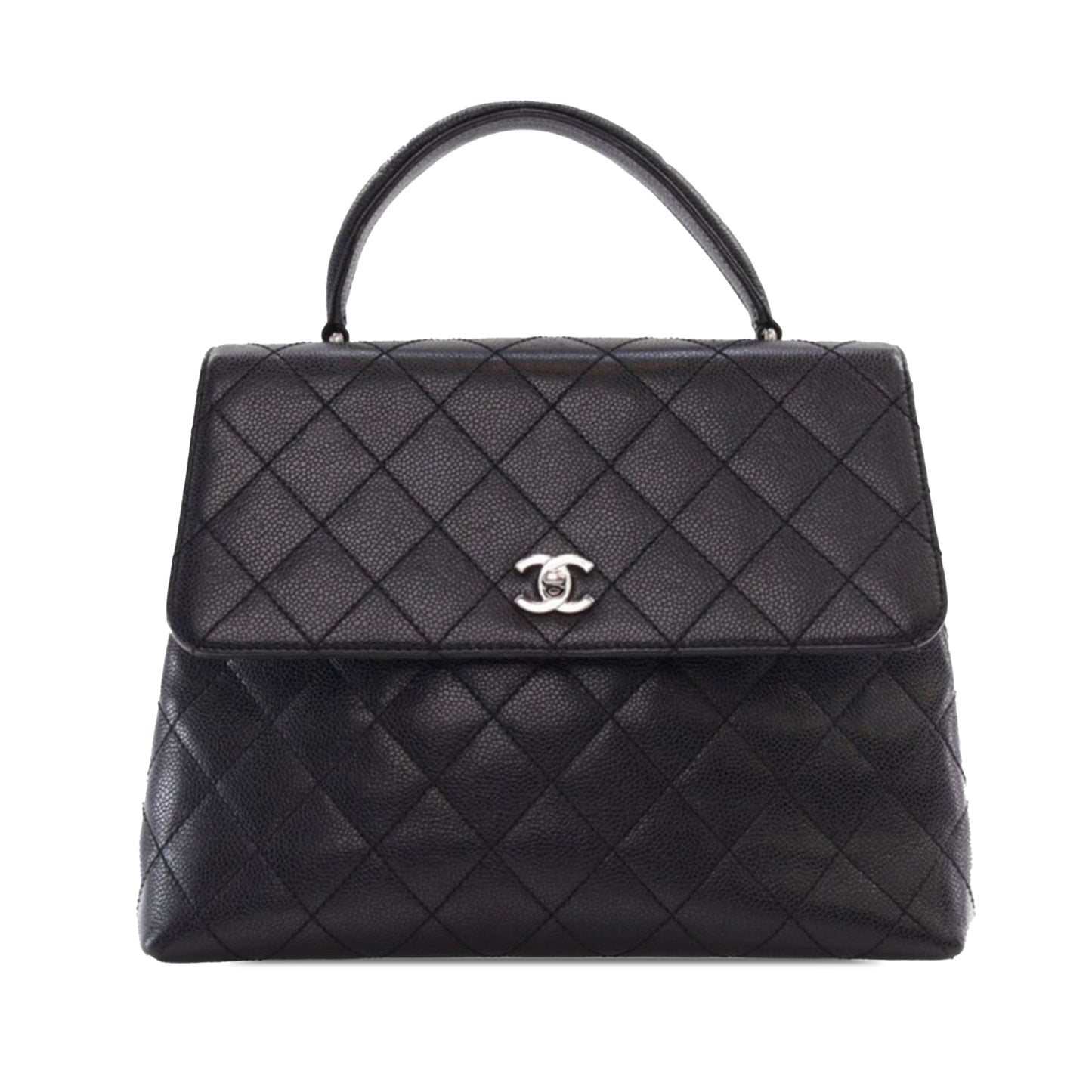 Black Chanel Caviar Kelly Top Handle Bag