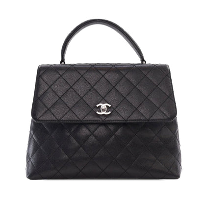 Black Chanel Caviar Kelly Top Handle Bag