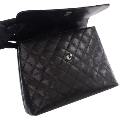 Black Chanel Caviar Kelly Top Handle Bag