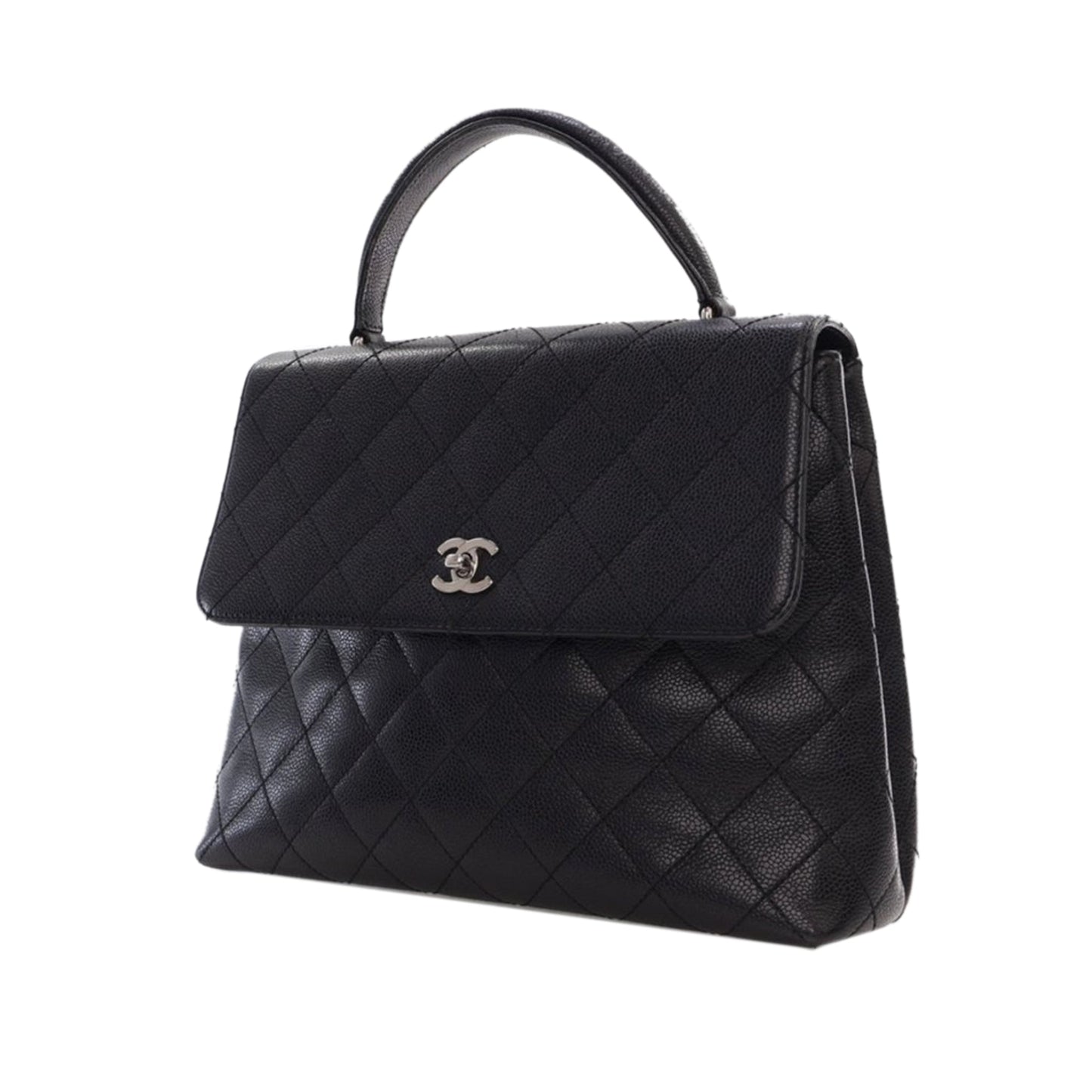 Black Chanel Caviar Kelly Top Handle Bag