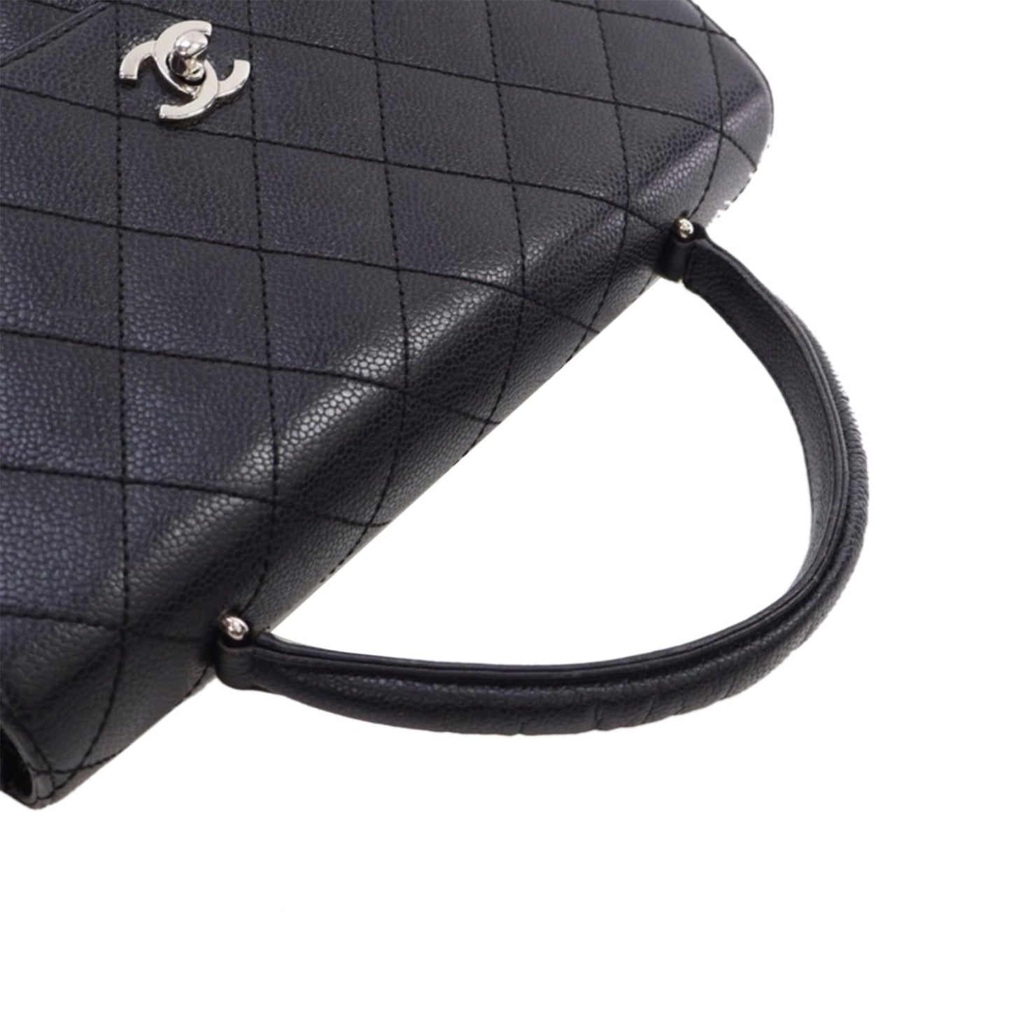 Black Chanel Caviar Kelly Top Handle Bag