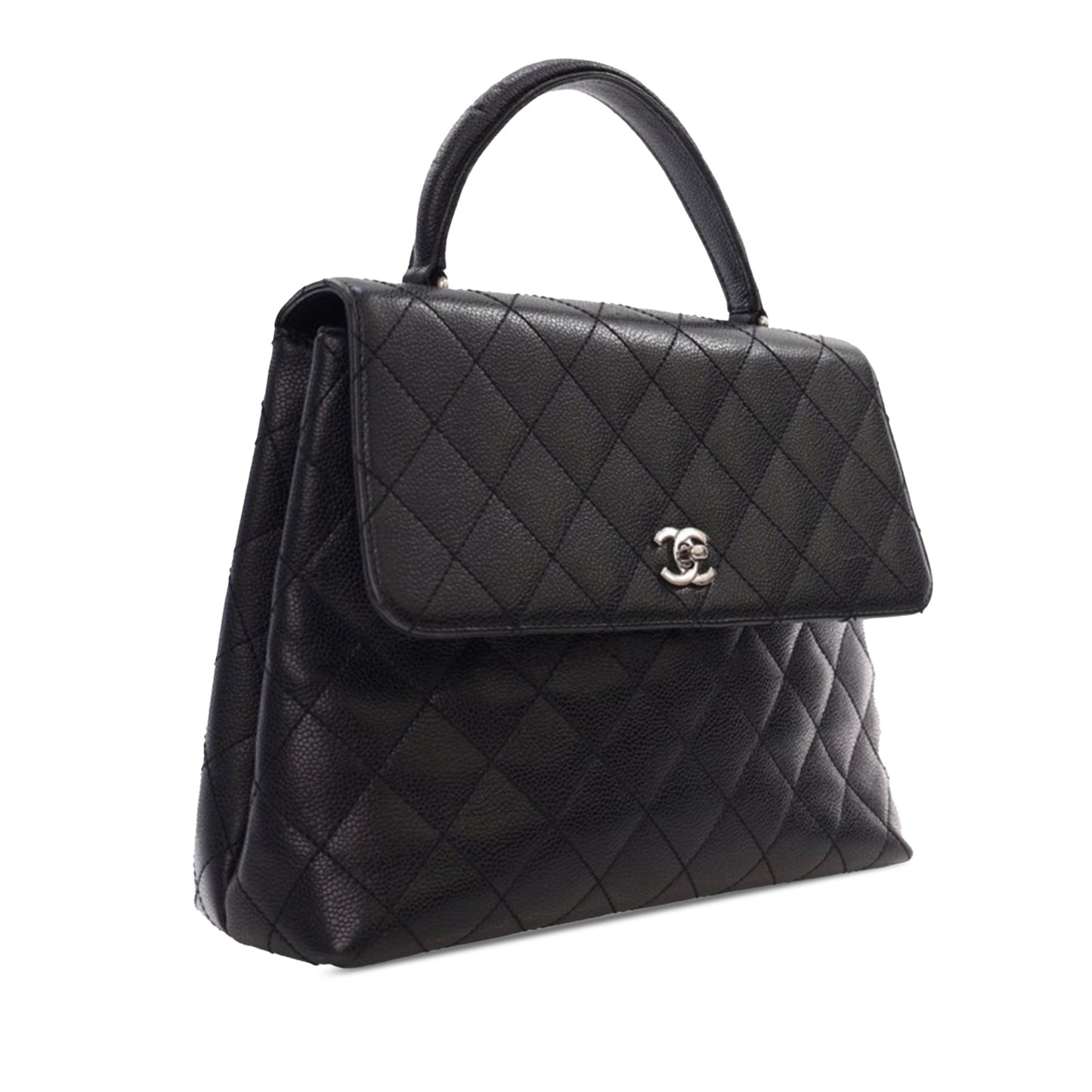 Black Chanel Caviar Kelly Top Handle Bag